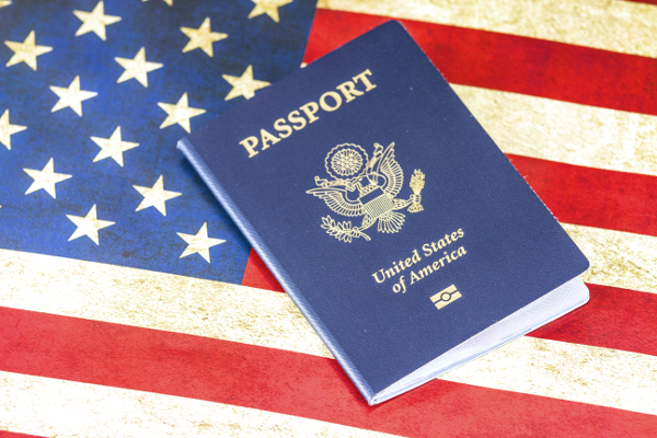 passport and US Flag NYC Immigration